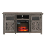 Farmhouse Fireplace TV Stand Console Cabinet Gray - Sleep Galleria