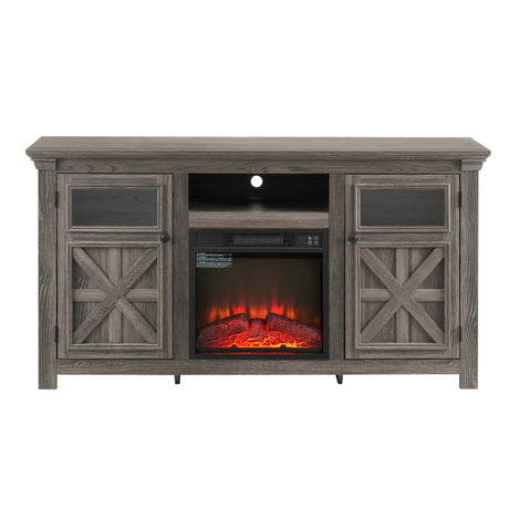 Farmhouse Fireplace TV Stand Console Cabinet Gray - Sleep Galleria