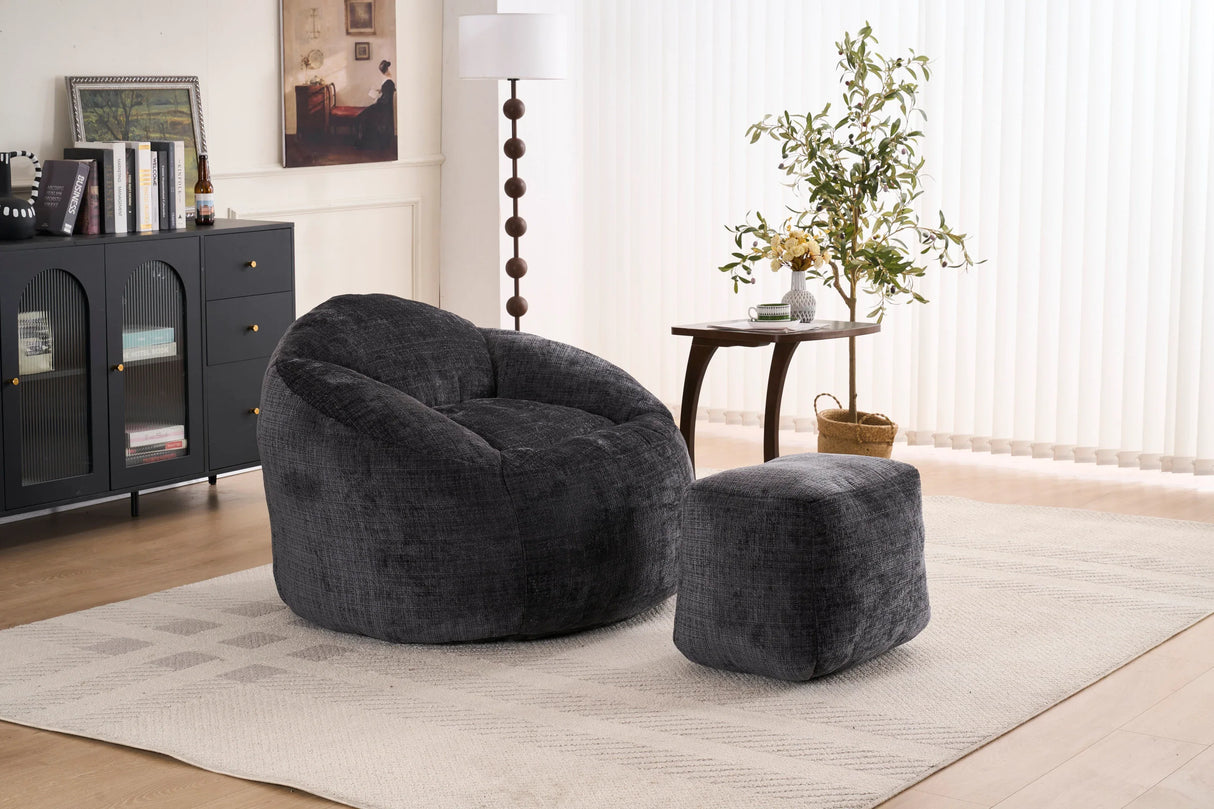 Extra Soft Chenille Memory Foam Bean Bag Chair - Omega Lifestyles