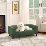 Modern Olive Green Foam Pet Sofa With Armrests And Backrest - Omega Lifestyles