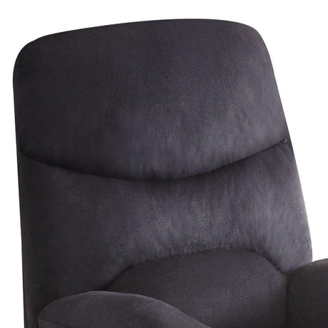 Black Fabric Motion Recliner With Plush Pillow-Top Arms - Omega Lifestyles