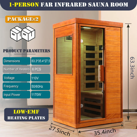 Far Infrared Low EMF Solid Wood Indoor Dry Sauna Room - Omega Lifestyles