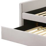 Fabric Twin Daybed With Rollout Trundle And Button Tufted - Omega Lifestyles