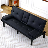 67-Inch Foldable PVC Sofa Bed With Cup Holder - Omega Lifestyles