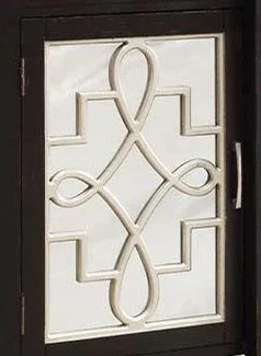 Antique Black Mirror Wood 4-Door Console Cabinet - Omega Lifestyles