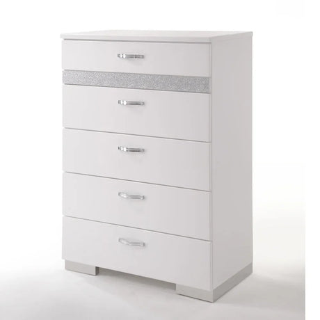 White High Gloss Synthetic Wood Chest With Organizer - Omega Lifestyles