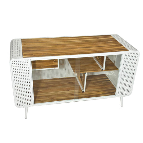 Spacious Fir Wood Iron Frame Tempered Glass Cat House - Sleep Galleria
