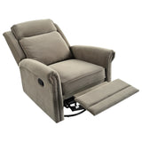 Light Brown Velvet 360° Swivel Adjustable Backrest Recliner - Omega Lifestyles