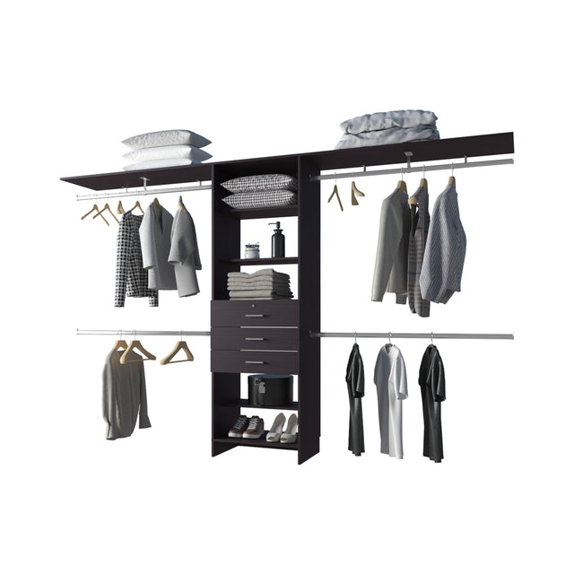 Modular Closet Organizer System With Hanging Rods Drawers - Omega Lifestyles