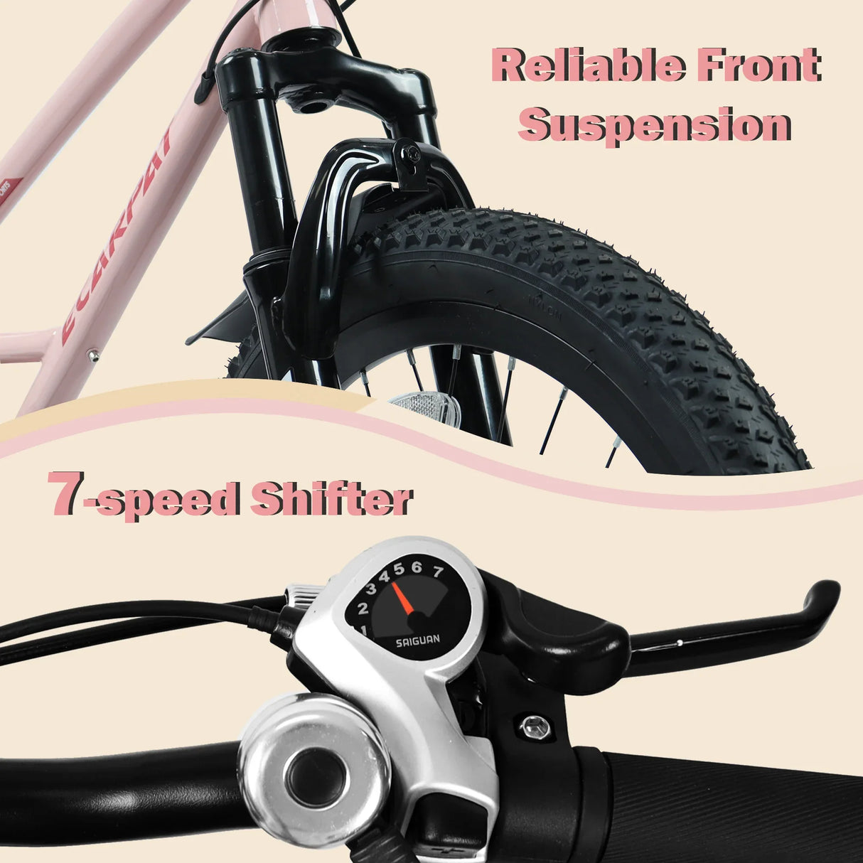 20-Inch Kids Mountain Bike With 7-Speed Front Suspension - Omega Lifestyles