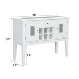 Contemporary White High Gloss Synthetic Wood Server Cabinet - Omega Lifestyles