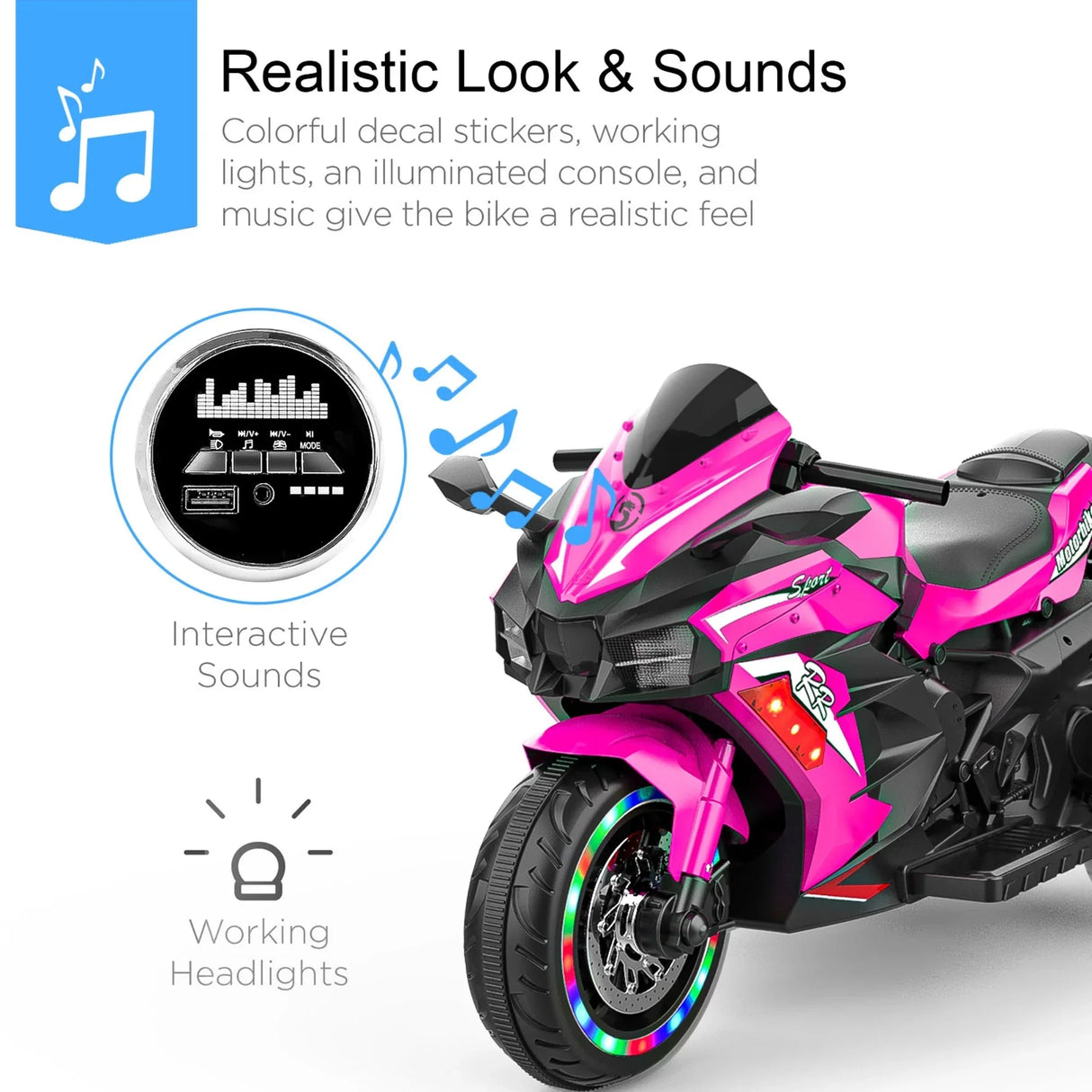 12V Electric Kids Ride-On Motorcycle For Ages 3-4 - Omega Lifestyles