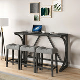 Industrial Bar Table And Chairs Set With Power Outlet - Omega Lifestyles