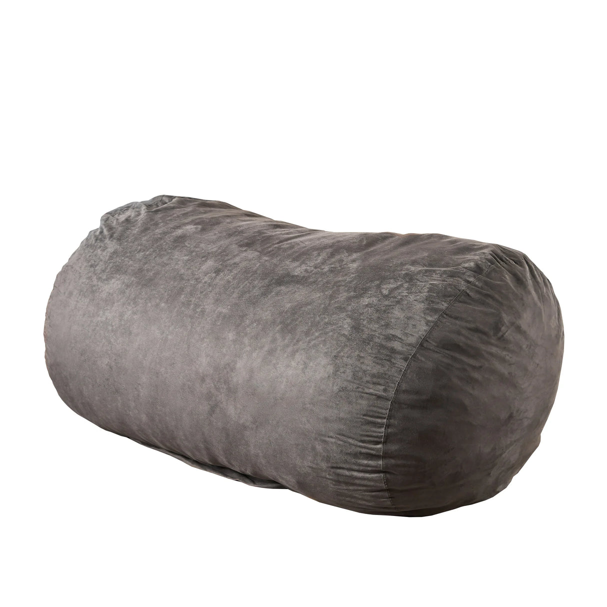 Microfiber Cylindrical Foam-Filled Charcoal Bean Bag Chair - Omega Lifestyles