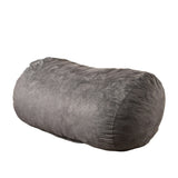 Microfiber Cylindrical Foam-Filled Charcoal Bean Bag Chair - Omega Lifestyles