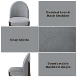 Set of 2 Contemporary Gray Fabric Espresso Dining Chairs - Omega Lifestyles