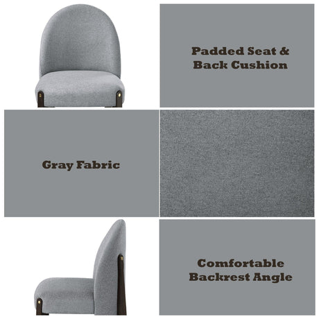 Set of 2 Contemporary Gray Fabric Espresso Dining Chairs - Omega Lifestyles