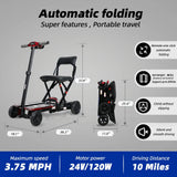 Foldable Lightweight Aluminum Alloy 4-Wheel Mobility Scooter - Omega Lifestyles