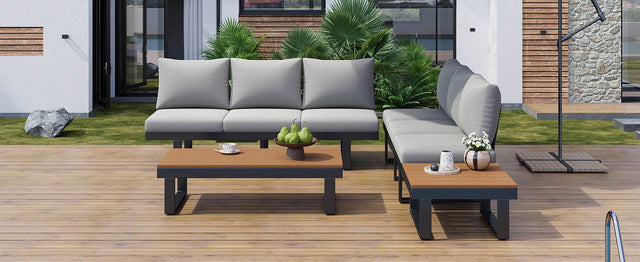 Adjustable Reclining Outdoor Sectional Patio Furniture Set - Omega Lifestyles