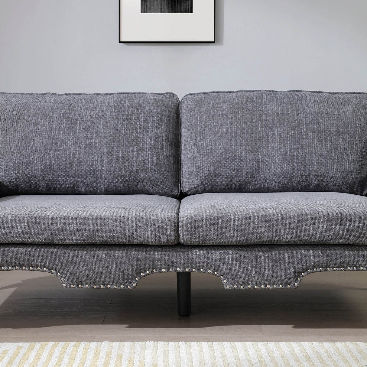 Modern Linen Chesterfield Sofa With Crystal Button Accents - Omega Lifestyles
