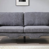 Modern Linen Chesterfield Sofa With Crystal Button Accents - Omega Lifestyles