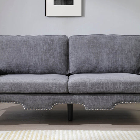 Modern Linen Chesterfield Sofa With Crystal Button Accents - Omega Lifestyles