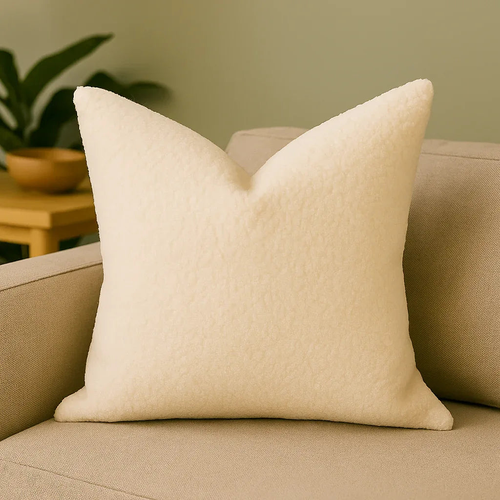 Plush Polyester Sherpa Throw Pillow 20x20 Inches - Omega Lifestyles