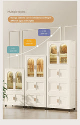 Folding Plastic Wardrobe Cabinet With Wheels and Hangers - Omega Lifestyles