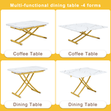 Multifunctional Adjustable Height White Gold Lift Table - Sleep Galleria