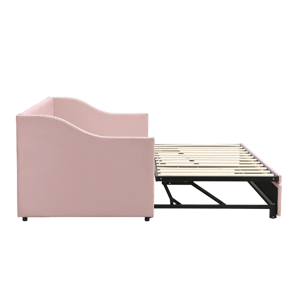 Twin Upholstered Velvet Daybed With Pop Up Trundle - Omega Lifestyles