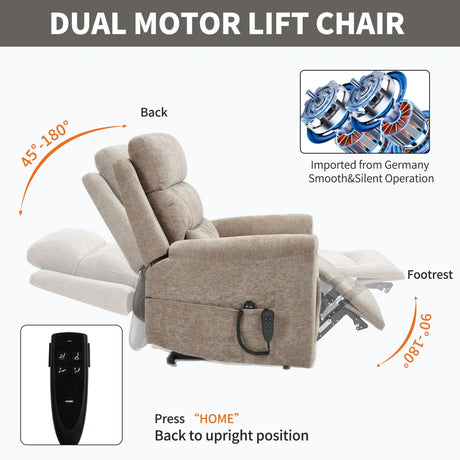 Dual Motor Power Lift Recliner Chair With Massage And Heat - Omega Lifestyles