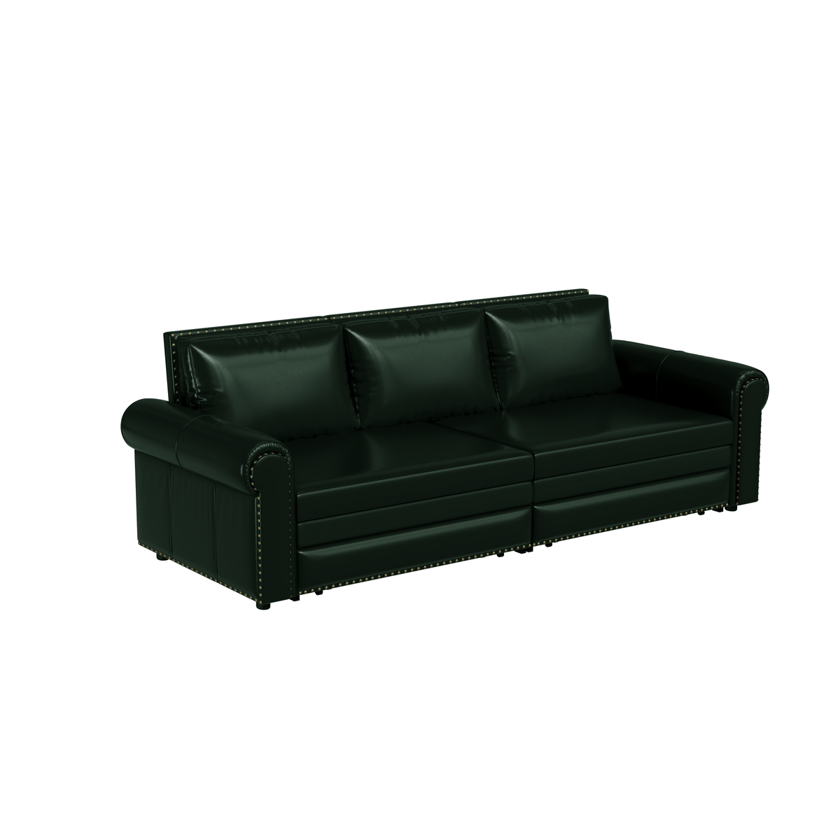 3-in-1 Faux Leather Convertible Sleeper Sofa Bed
