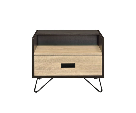 Black Oak Finish Contemporary Accent Table With Drawer - Omega Lifestyles