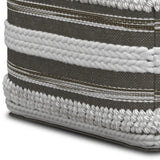 Square Gray Fabric Pouf With Supportive Polystyrene Filling - Omega Lifestyles