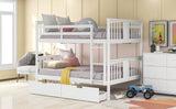 Full Over Full Solid Wood Bunk Bed With Drawers - Omega Lifestyles