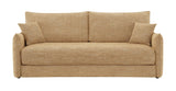 Mocha Chenille Convertible Full Size Sofa Bed With Pillows - Omega Lifestyles