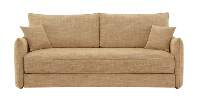 Mocha Chenille Convertible Full Size Sofa Bed With Pillows - Omega Lifestyles