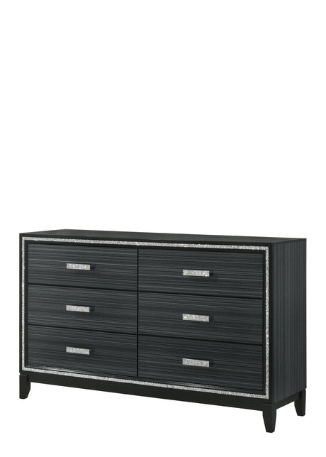 Black Synthetic Wood Six-Drawer Storage Dresser - Omega Lifestyles