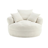 Modern Circular Chenille Fabric Sleeper Chair With Pillows - Omega Lifestyles