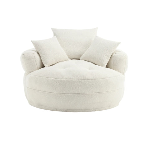 Modern Circular Chenille Fabric Sleeper Chair With Pillows - Omega Lifestyles