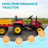 12V Battery Powered Kids Ride-On Tractor With Trailer - Omega Lifestyles