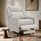 Mid-Century Modern Pushback Manual Recliner With Channel Back - Omega Lifestyles