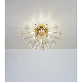 Golden Crystal Flush Mount Ceiling Light Fixture - Omega Lifestyles