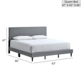 Queen Upholstered Platform Bed Frame Light Grey - Omega Lifestyles