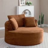 Modern Corduroy Boneless Floor Round Chair With Pillows - Omega Lifestyles