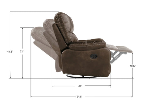 Brown Fabric Swivel Gliding Recliner Chair - Omega Lifestyles