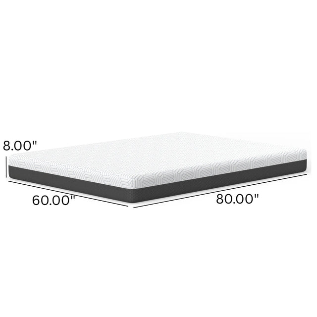 Queen Firm 8-Inch Cooling Memory Foam Mattress With Phase Change Fabric - Omega Lifestyles