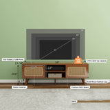 Mid Century Modern Rattan TV Stand Console - Sleep Galleria