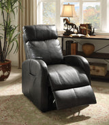 Brown Faux Leather Power Motion Recliner With Lift