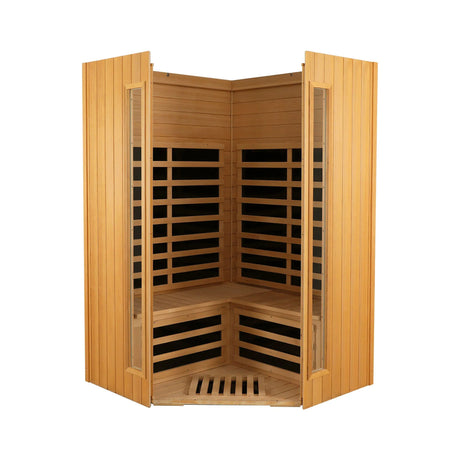 Two Person Hemlock Indoor Pentagonal Far Infrared Sauna Room - Omega Lifestyles